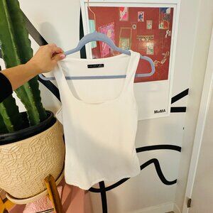 formal white tank | black tape_